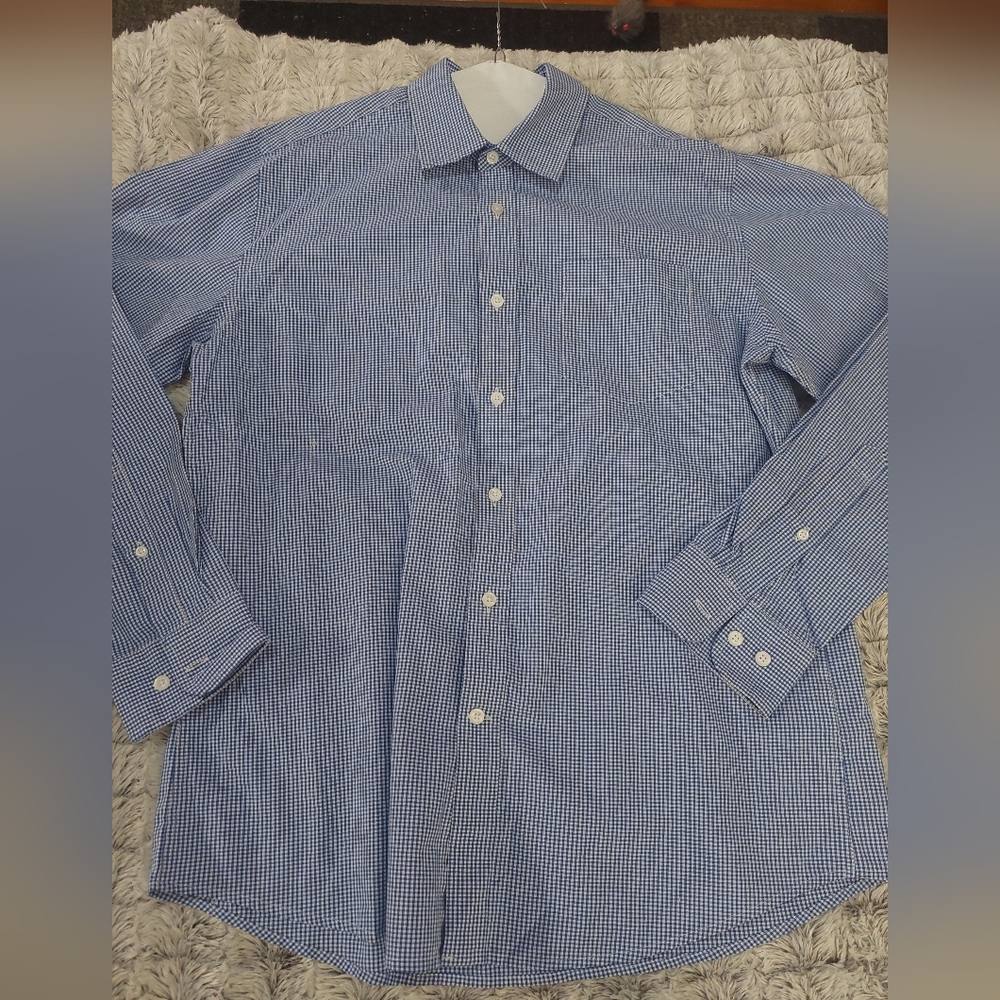 Amazon Blue Oxford plaid button down size medium